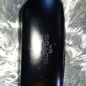 Coach New York black sunglass eyeglass clamshell hard case
